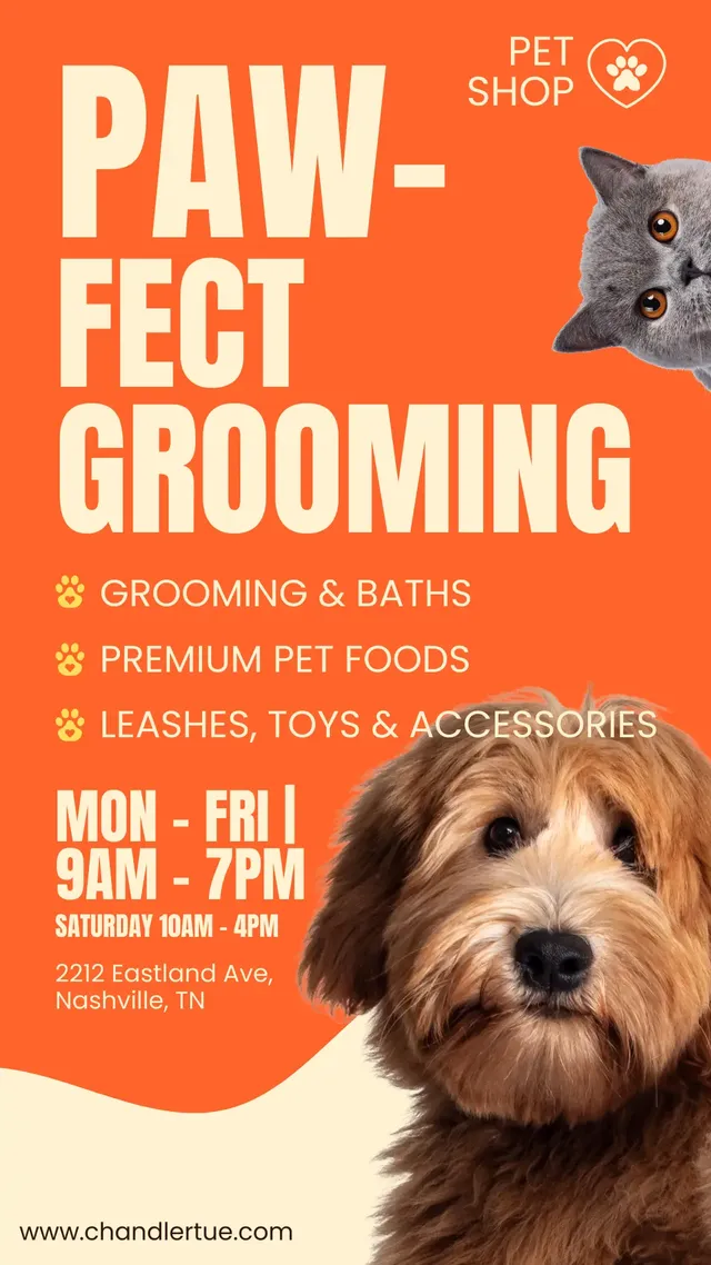 pet grooming shop poster